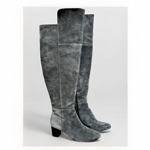 WHBM Grey Suede Knee High Boots Size 7.5 M